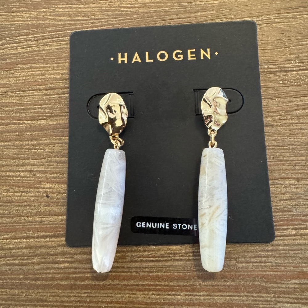 Halogen Gold and Cream Earrings